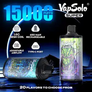 Vapsolo Super 15000 Puffs disposable vape — 25 single flavors entry-tier wholesale EU warehouse